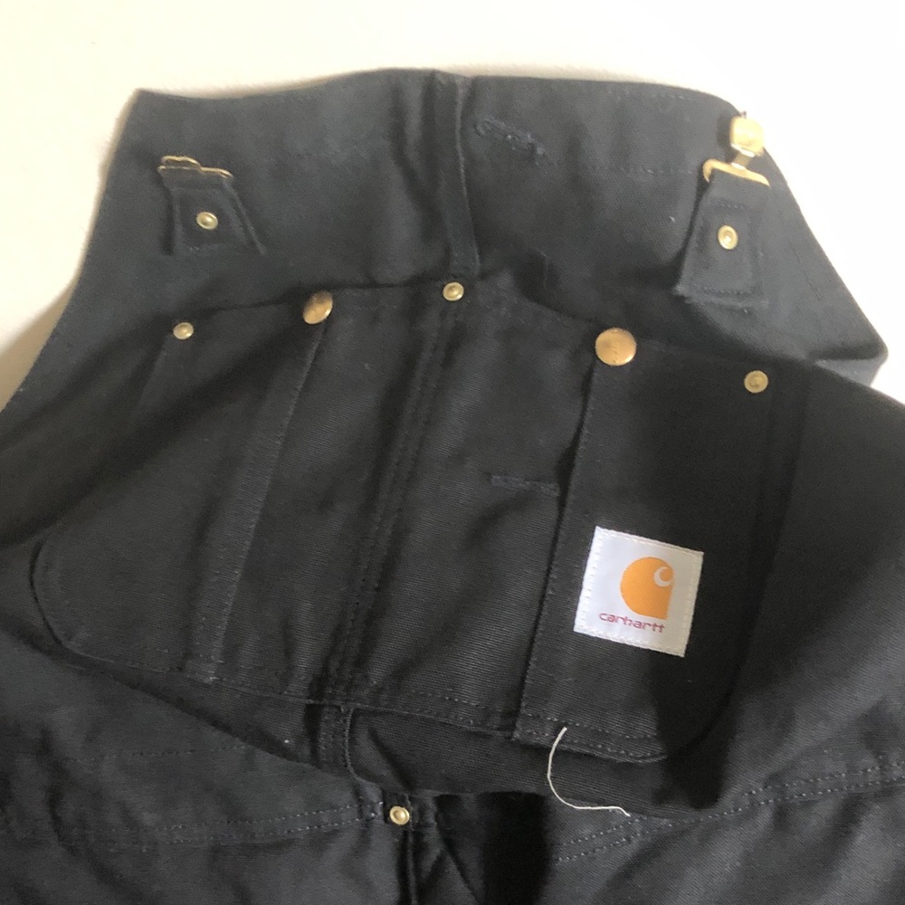 Carhartt Men's Black Cargo Work Pants with Gold Hardware